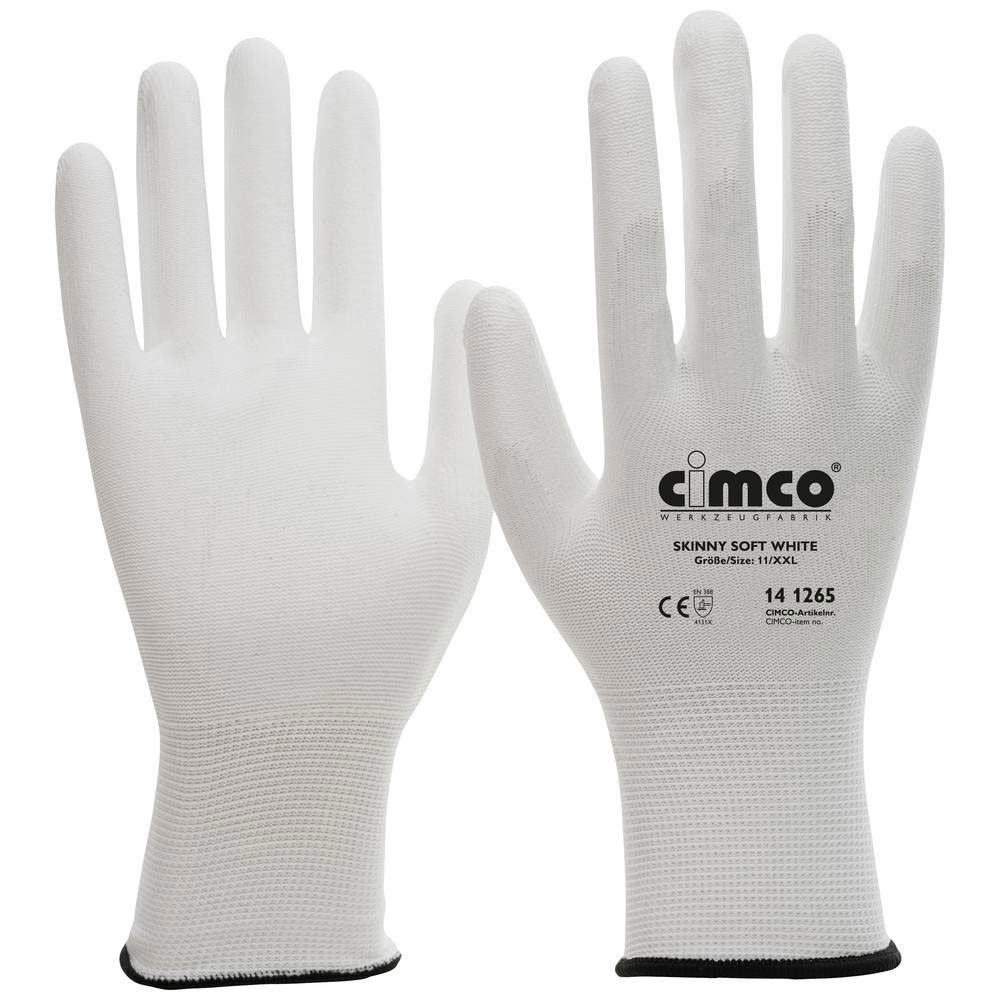 Cimco Arbeitshandschuh Skinny Soft White / weiß / Größe 11/XXL