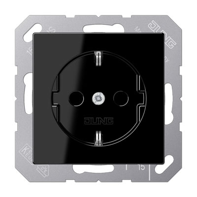 Jung SCHUKO-Steckdose 16A / SAFETY+ / Serie A / Thermoplast schwarz