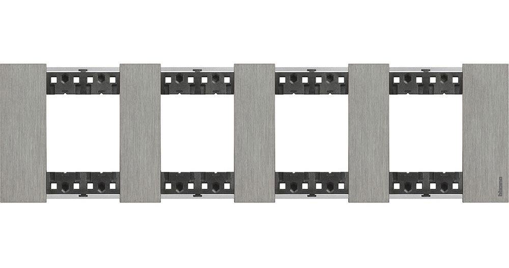 Bticino Living Now Abdeckrahmen / 4x2-modulig / Farbausführung Steel