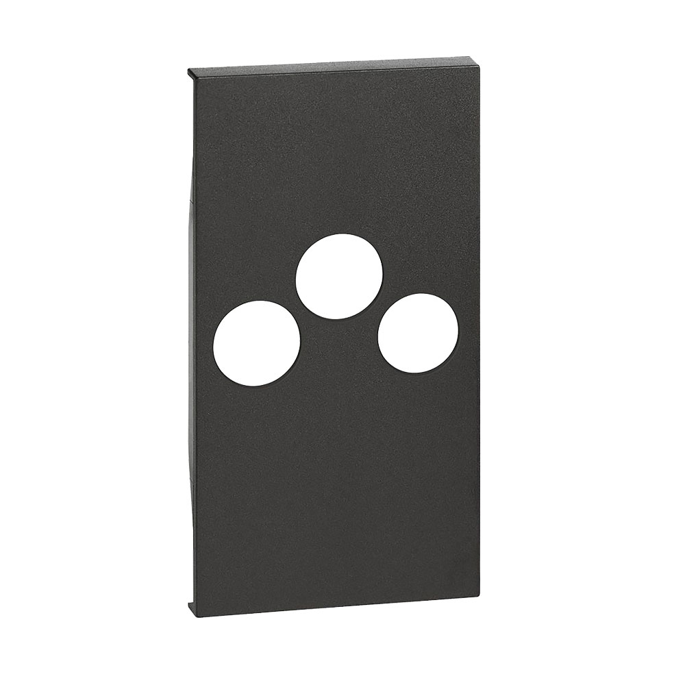 Bticino Living Now Abdeckung für TV-R-SAT-Dosen / 2-modulig / Farbe Black