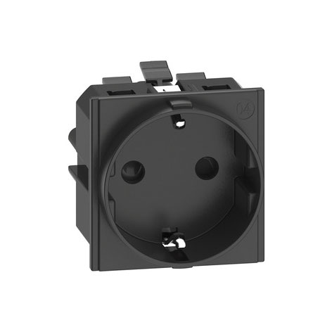 Bticino Living Now UP-Schuko-Steckdose mit schraublosem Anschluss / Black