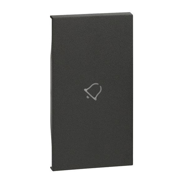 Bticino Living Now 2-modulige Tastenabdeckung mit Symbol Glocke / Black