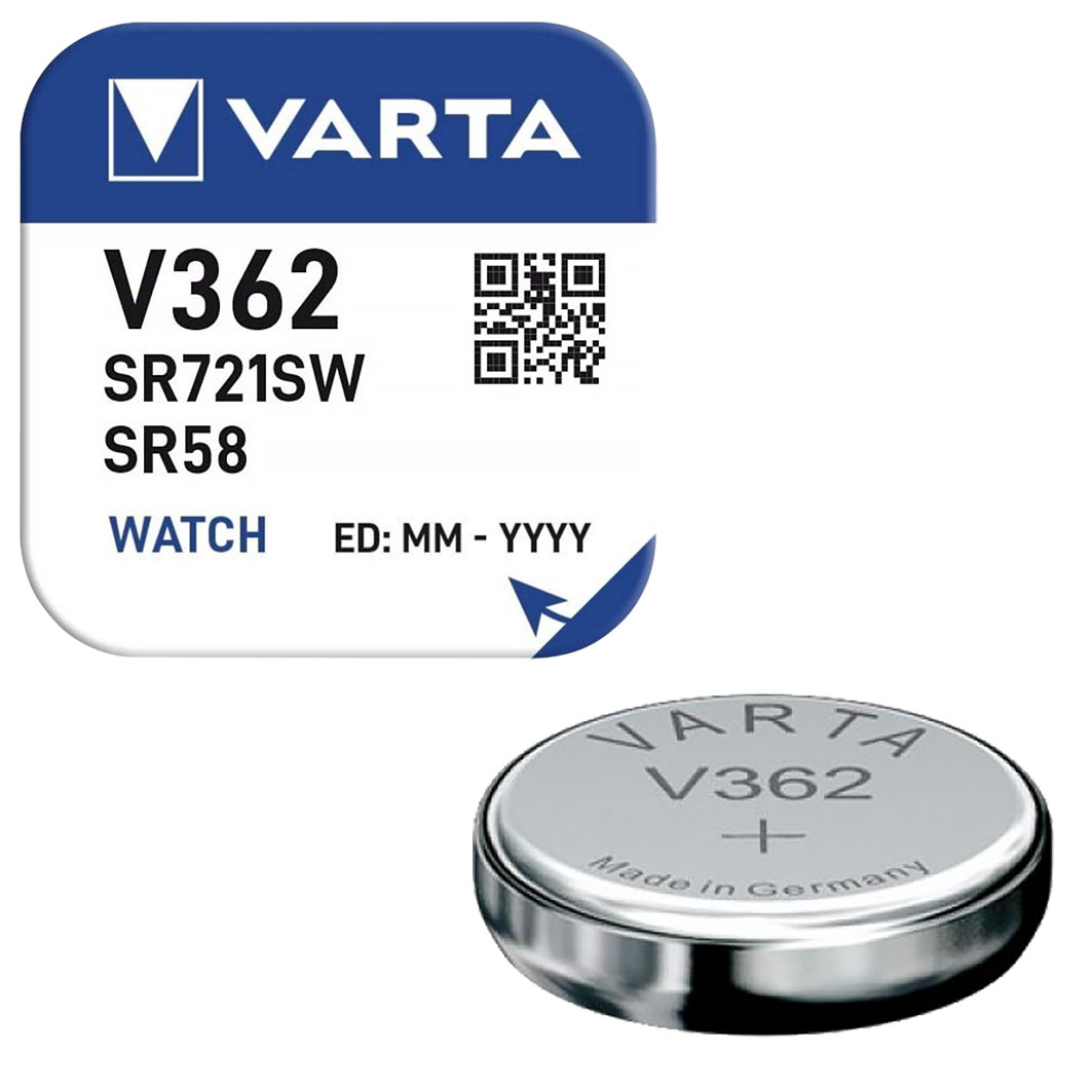 Varta Knopfzelle Silberoxyd / 1,55 V / 21 mAh / SR721 / SR721SW / 362/361 / SR58 / Art. V362