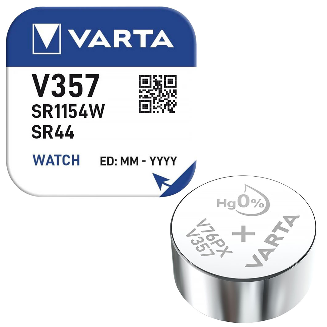 Varta Knopfzelle Silberoxyd / 1,55 V / 143 mAh / SR44 / SR44W / 357/303 / Art. V357