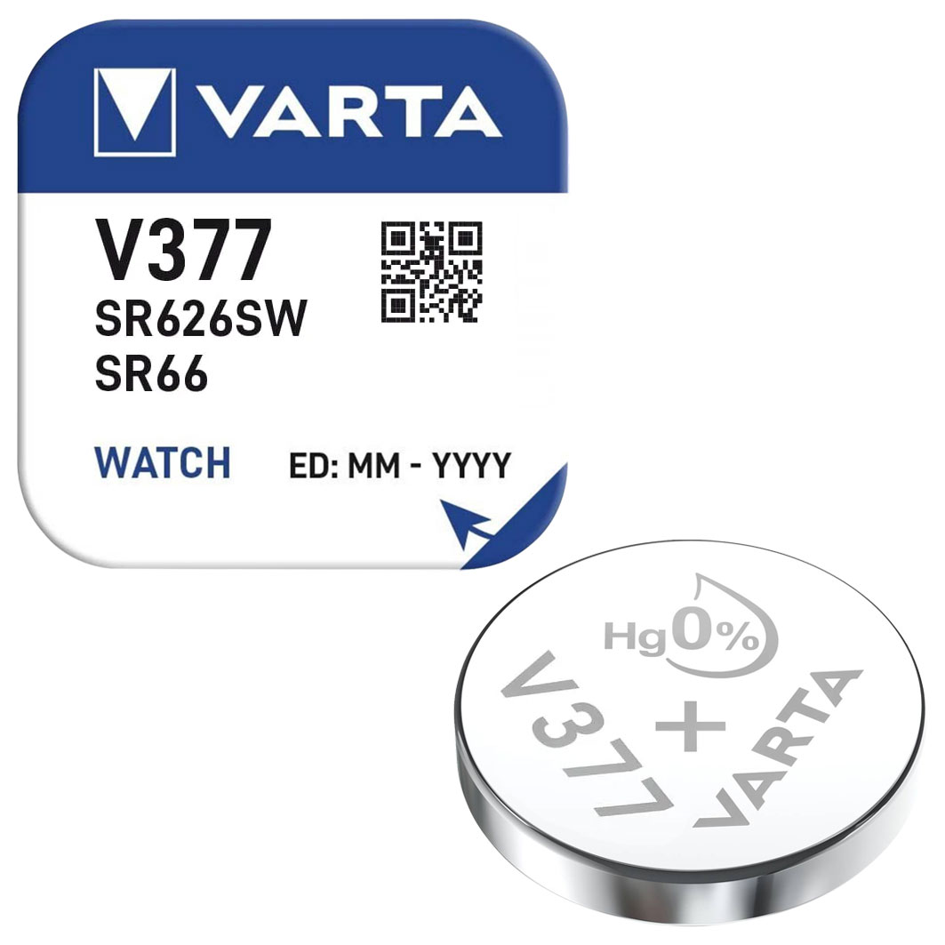 Varta Knopfzelle Silberoxyd / 1,55 V / 27 mAh / SR626 / SR626SW / 377/376 / 377 / SR66 / Art. V377
