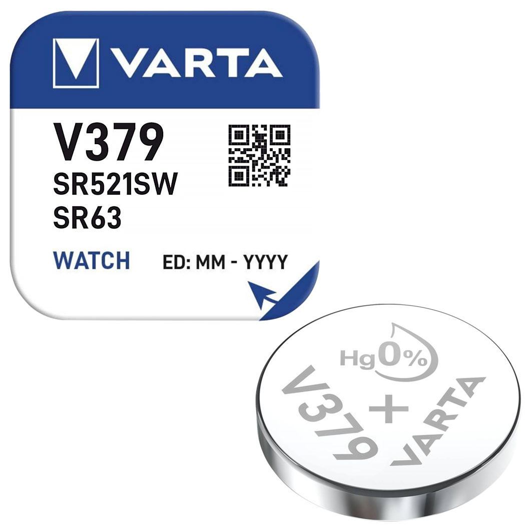 Varta Knopfzelle Silberoxyd / 1,55 V / 14 mAh / SR521 / SR521SW / 379 / SR63 / Art. V379