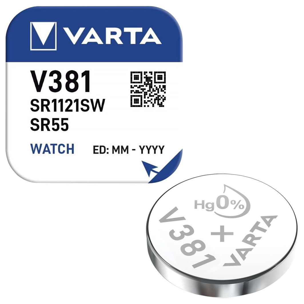 Varta Knopfzelle Silberoxyd / 1,55 V / 49 mAh / SR1120 / SR1120SW / 391/381 / SR55 / Art. V381