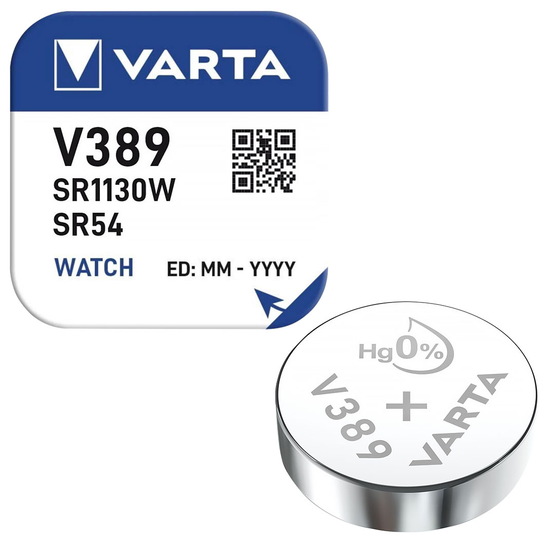 Varta Knopfzelle Silberoxyd / 1,55 V / 81 mAh / SR1130 / SR1130W / 389/390 / SR54 / Art. V389