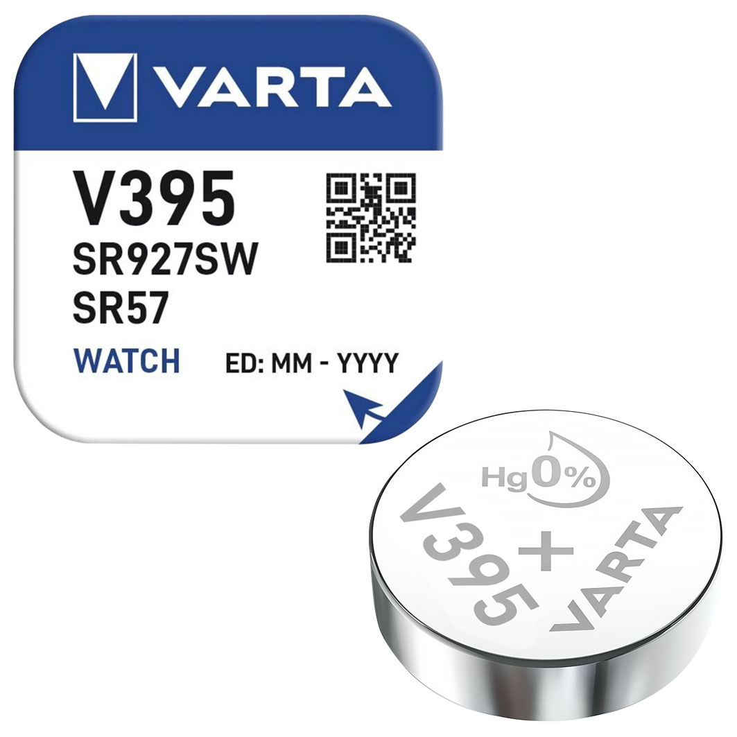 Varta Knopfzelle Silberoxyd / 1,55 V / 38 mAh / SR927 / SR927SW / 399/395 / 395 / SR57 / Art. V395