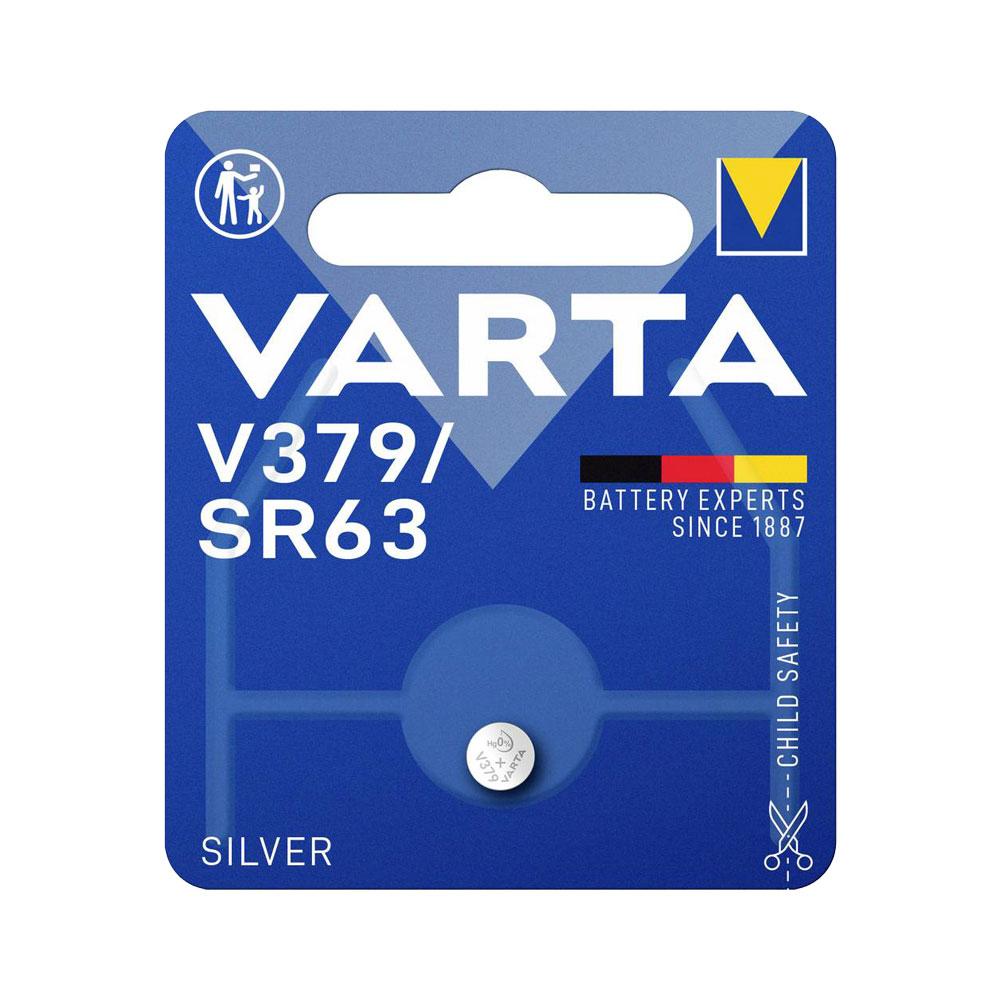 Varta Knopfzelle Silberoxyd / 1,55 V / 15 mAh / SR521 / SR521SW / 379 / Art. V379 / 1er Blister