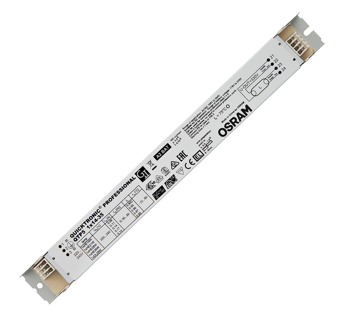 EVG QTP5 Vorschaltgerät elektronisch / 1 x 14-35W / 220-240V