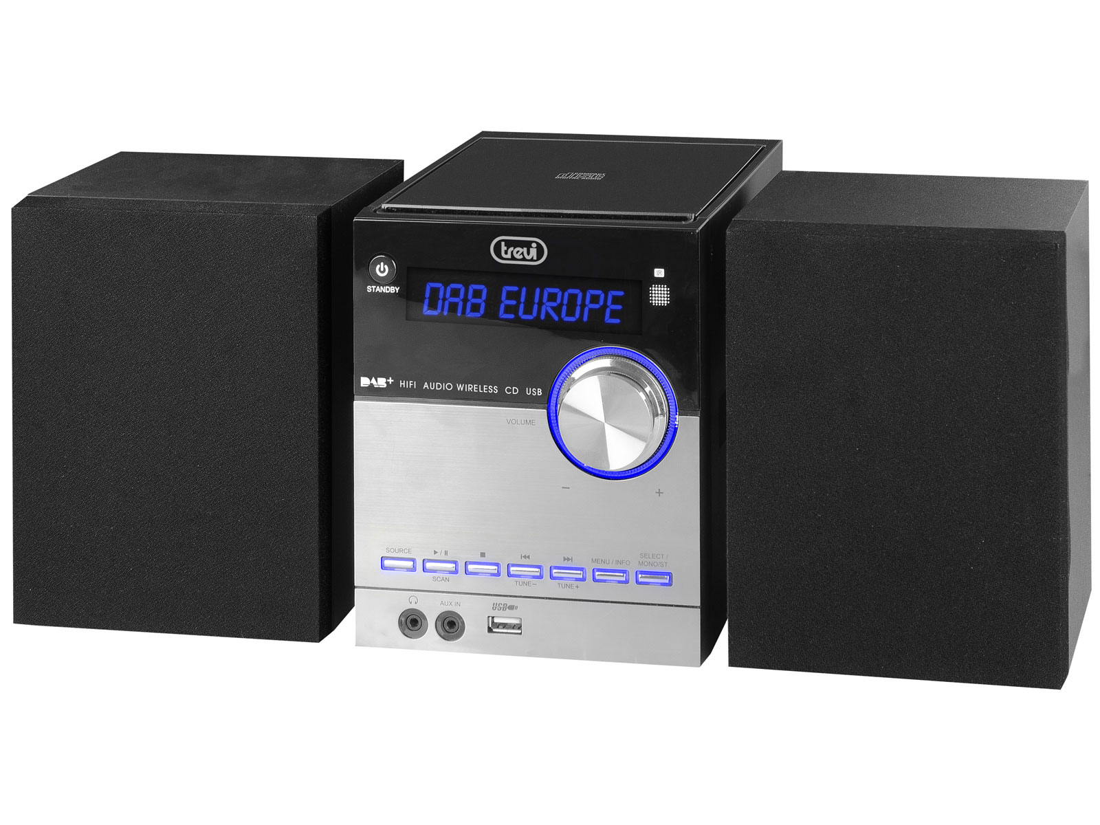 HiFi-Stereoanlage HCX10D8 / Wireless-Funktion / mit DAB/DAB+ Radio / USB / AUX-IN / CD / Kopfhöreranschluß / 30W / Netzbetrieb