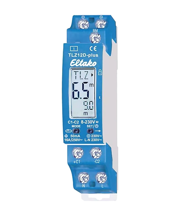 Eltako Digital einstellbarer Treppenlicht-Zeitschalter TLZ12D-plus / 1 Schließer 16A