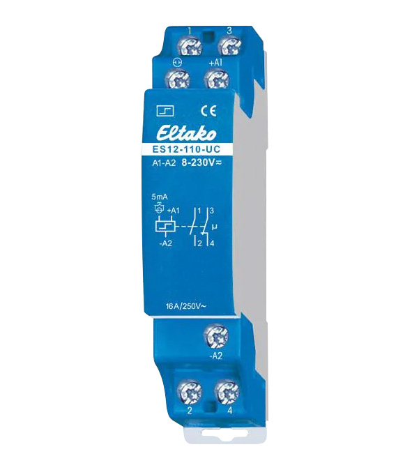 Eltako Stromstoßschalter elektronisch ES12-110-UC / 1 Schließer + 1 Öffner 16A