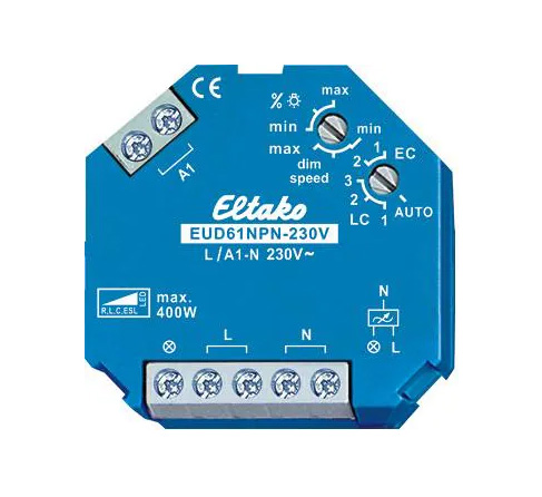 Eltako Universal-Dimmschalter EUD61NPN-230V elektronisch / Power MOSFET bis 400W