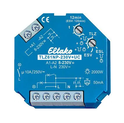 Eltako Treppenlicht-Zeitschalter TLZ61NP-230V+UC / 1 Schließer 10A