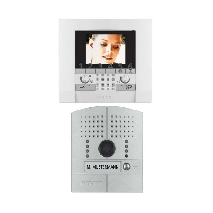 Bticino Einfam. Haus 2-Draht UP Farbvideo-Set POLYX Video mit LINEA Metall und 1 x AP-Videohausstation POLYX Video Basic
