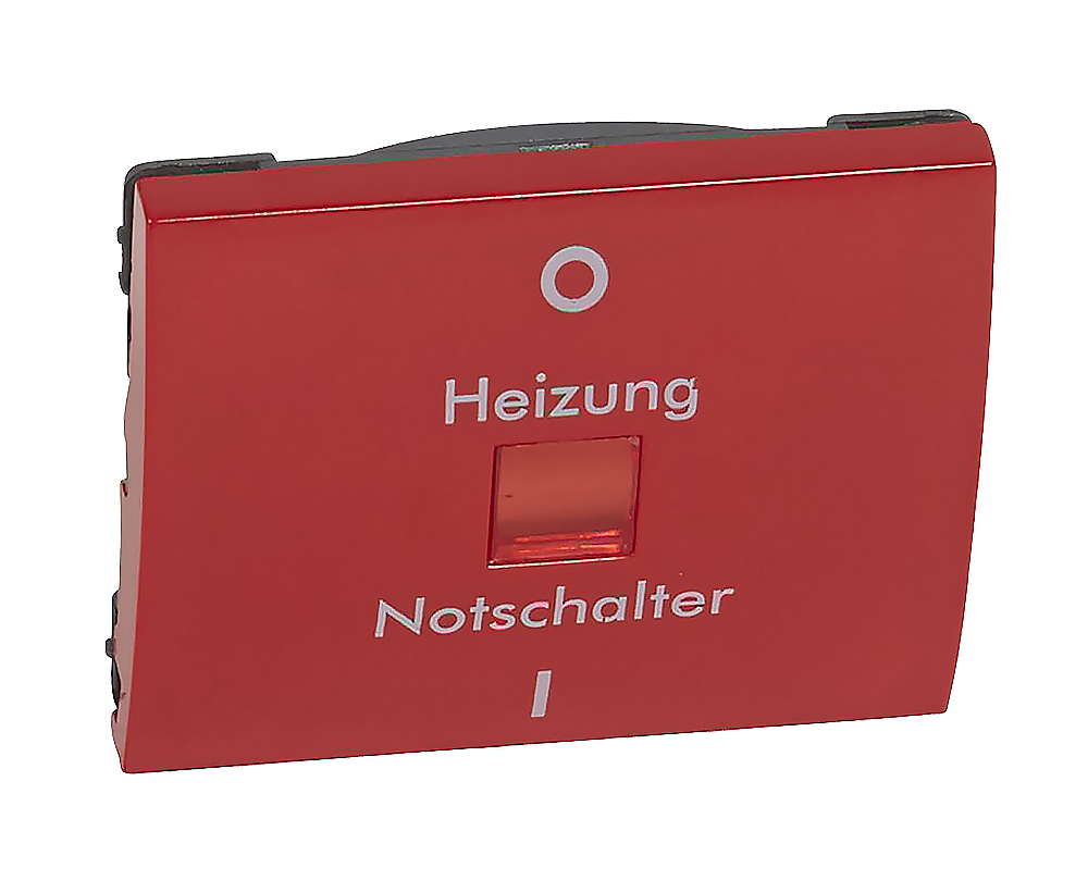 Legrand Galea Wippe mit Aufdruck 0/I und Heizung Notschalter / rot