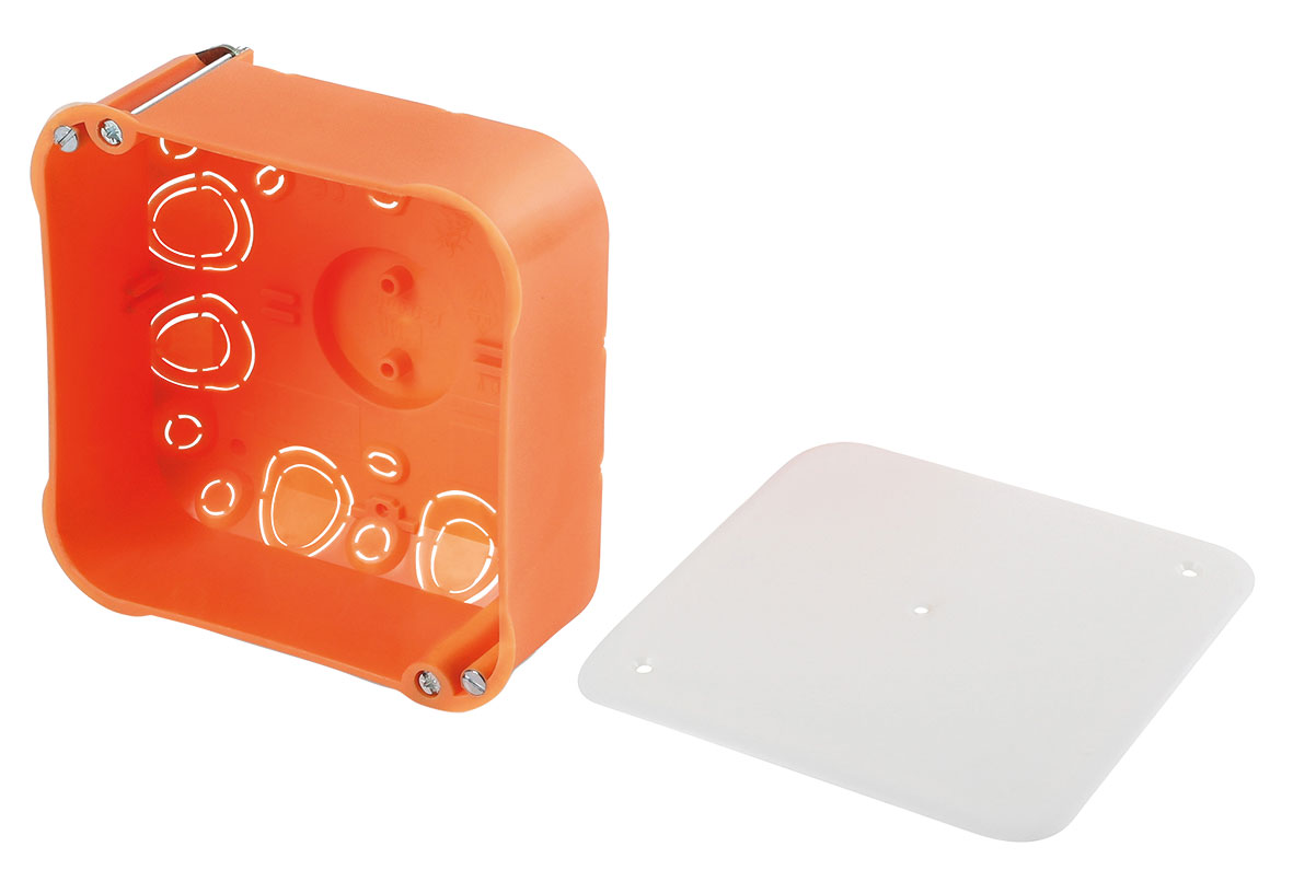 Legrand Hohlwand-Abzweigkasten HWD orange inkl. Schraubdeckel weiß / 104 x 104 x 45 mm / IP30