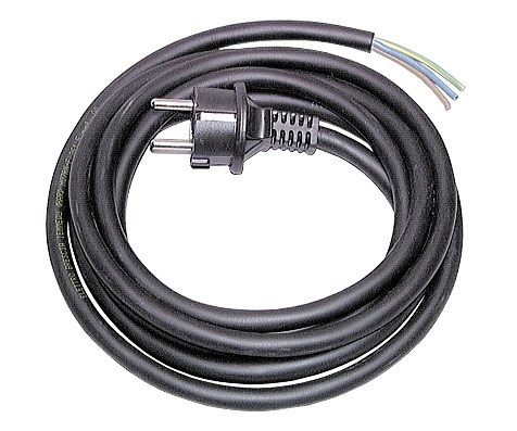 Gummianschlussleitung schwarz 3x1,5 / 2 m mit Gummikabel H05RNF