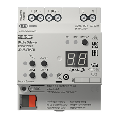 Jung KNX DALI-2 Gateway Colour 2fach / REG / 4 TE / Secure