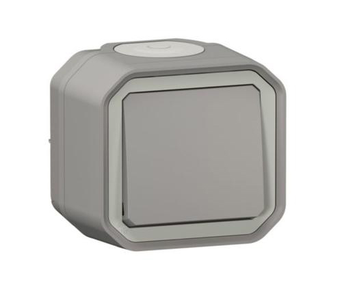 Legrand Plexo New FR-AP-Kreuzschalter 10AX / Schraubklemmen (SK) / IP55 / grau