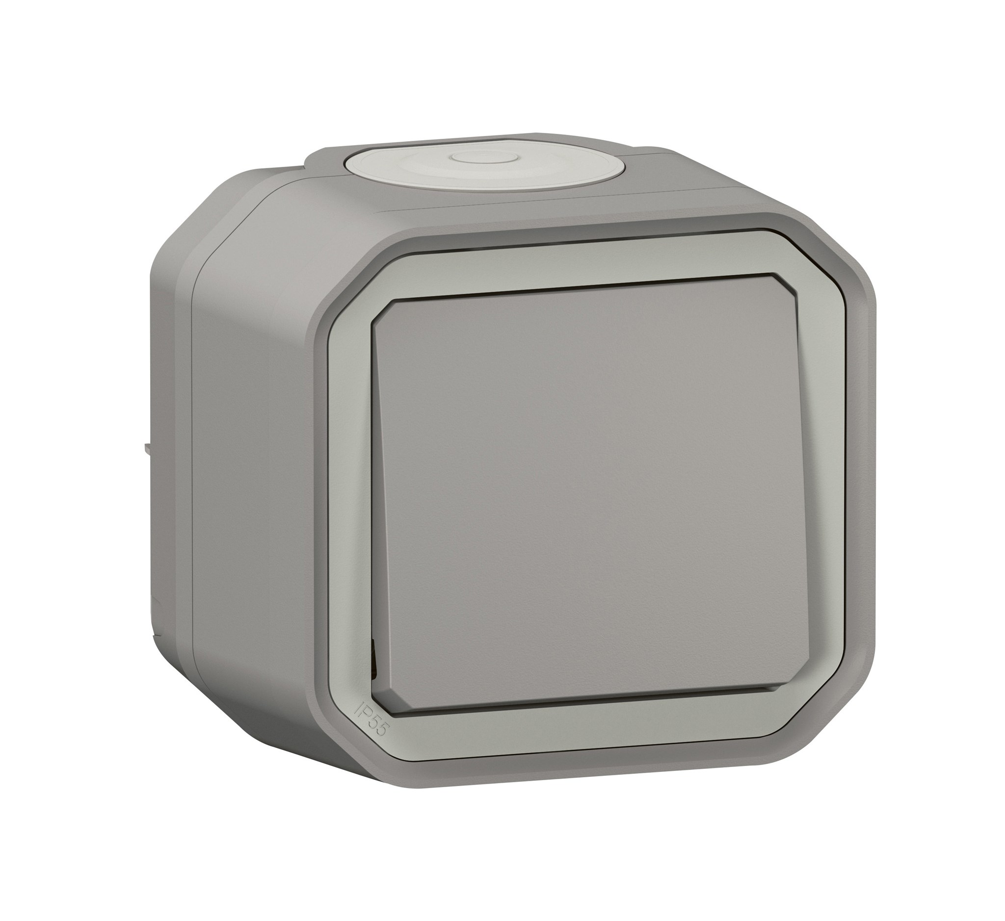 Legrand Plexo New FR-AP-Taster 10A / Steckklemmen (SL) / IP55 / grau
