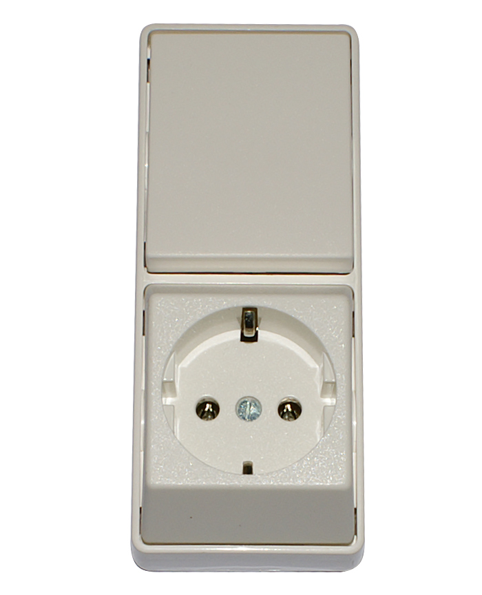 Galion AP Kombination fw 83067 WE-Schalter+Steckdose senkrecht 