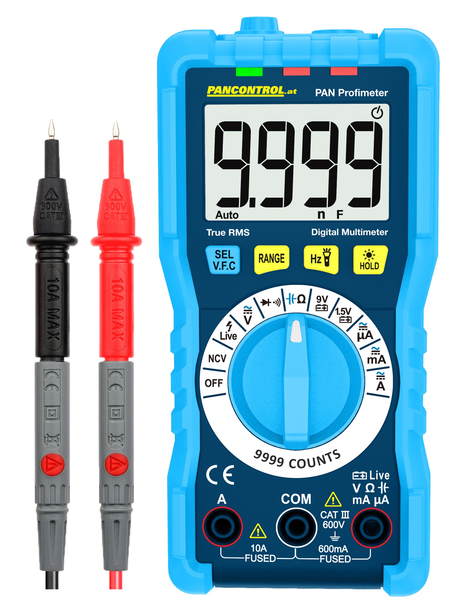 Digital-Multimeter PAN Profimeter 600V CAT III mit autom. Bereichswahl und Temperaturmessung