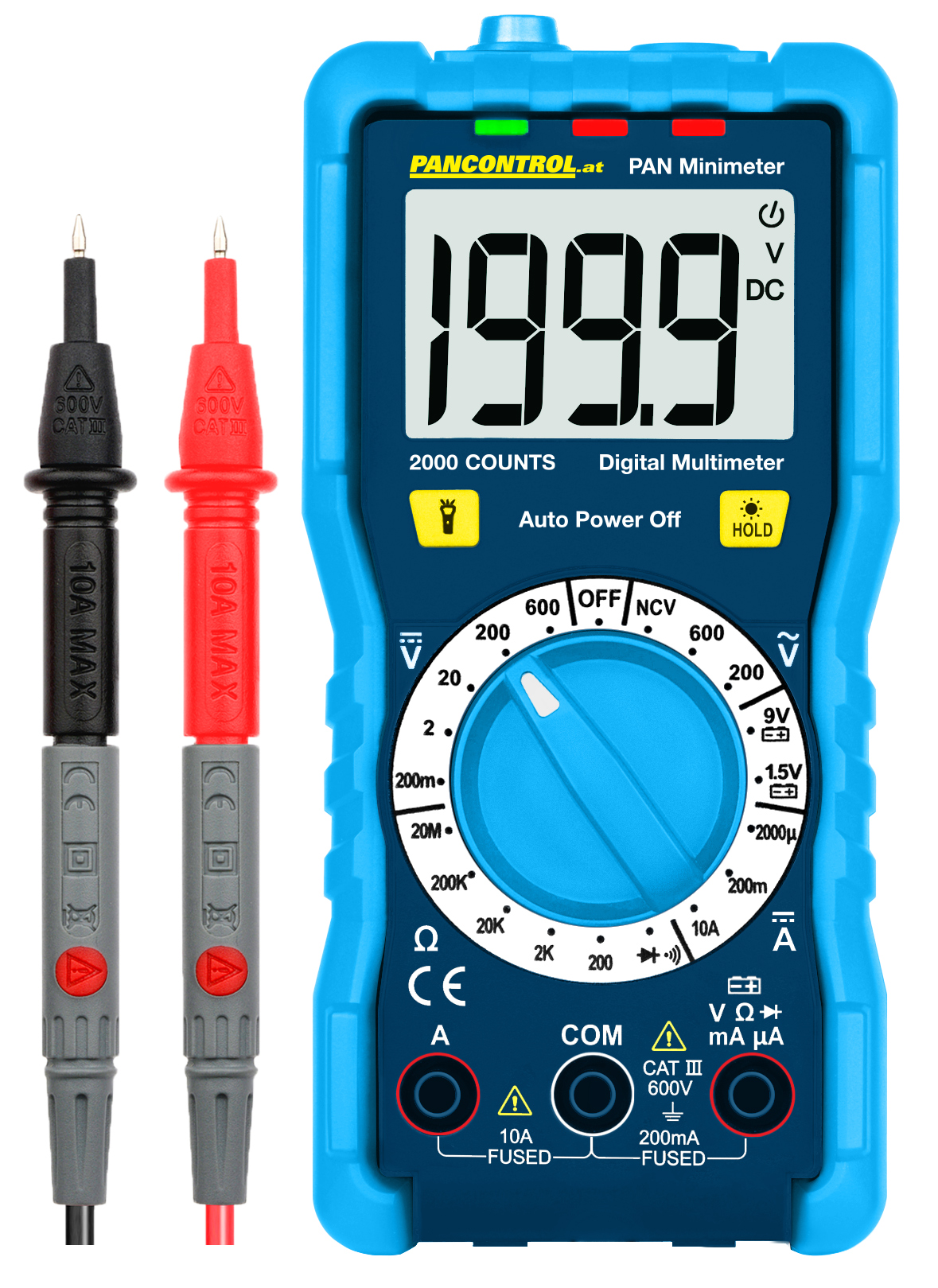 Digital-Multimeter CAT III / 600V / kontaktloser Spannungsprüfer