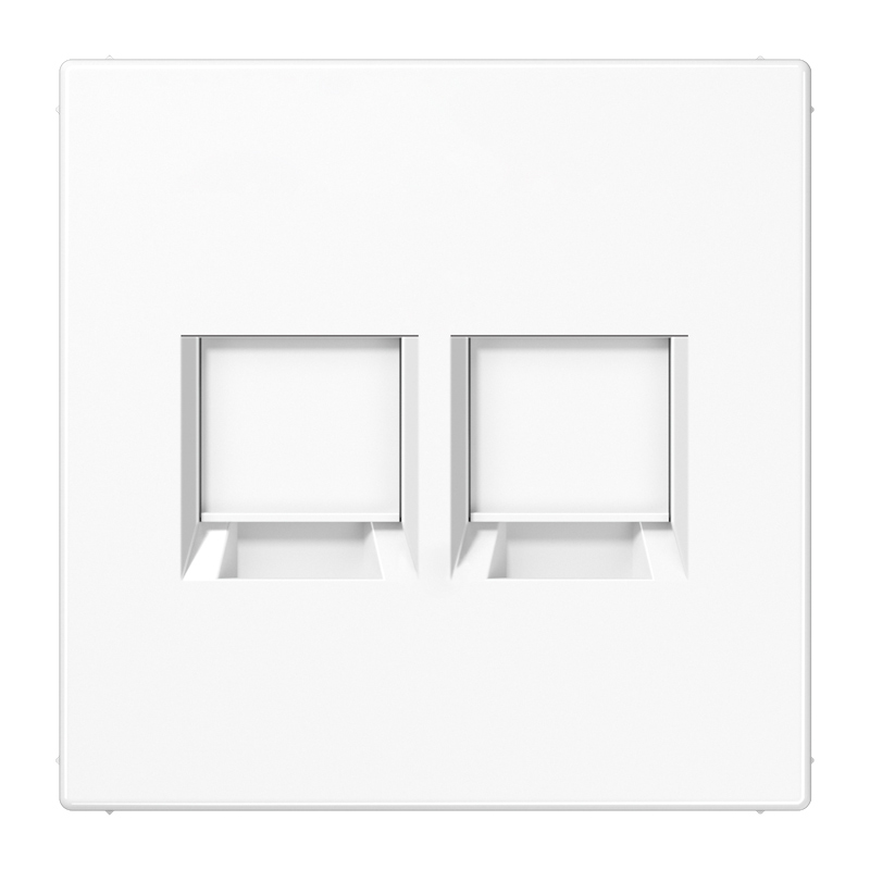 Jung Abdeckung (gerastet) für Modular-Jack-Steckbuchsen / 2fach / UMA-CAT6A, RADIALL, Panduit, Assmann / Serie LS / alpinweißAT6A, RADIALL, Panduit, Assmann / Serie LS / graphitschwarz matt