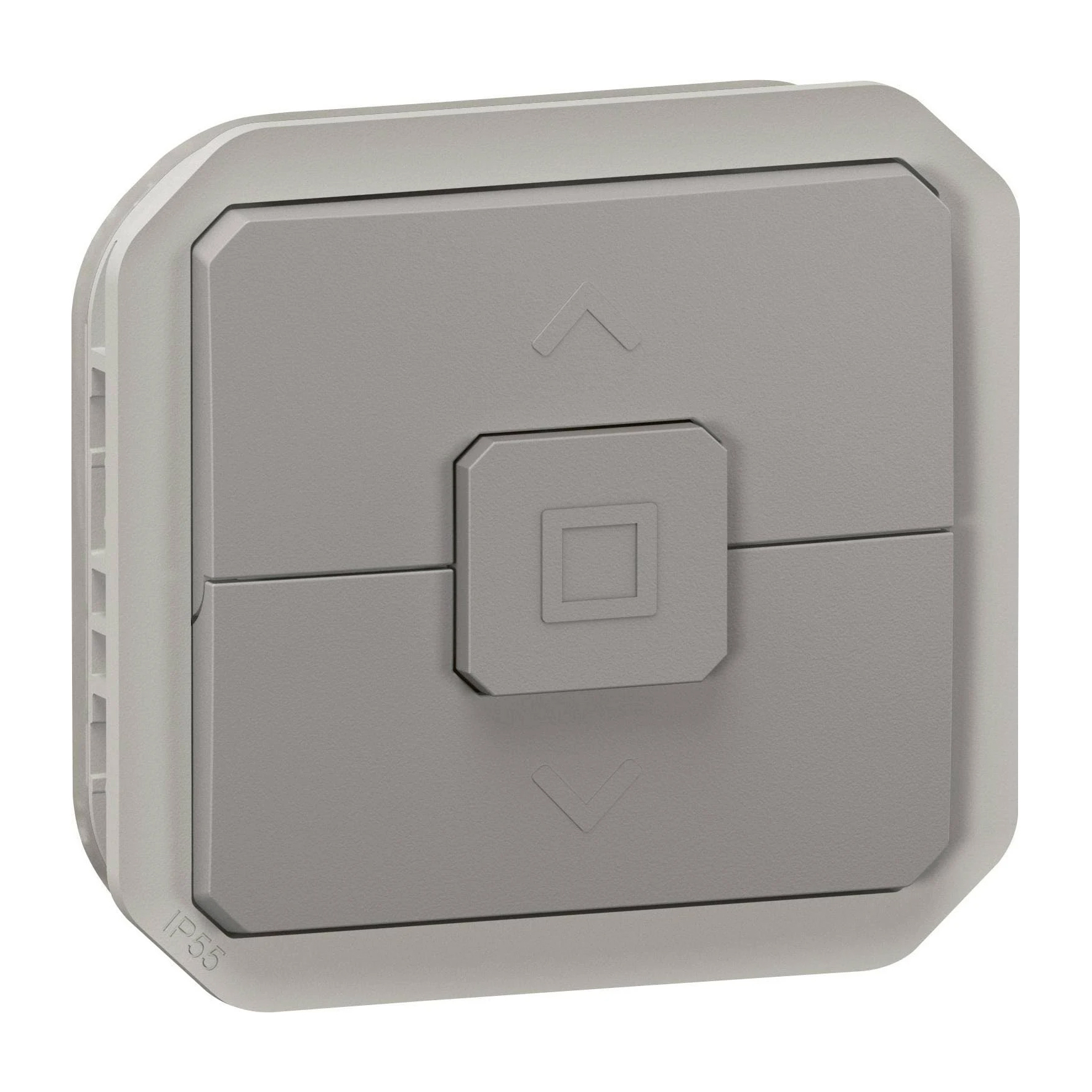 Legrand Plexo New Einsatz Rollladenschalter IP55 mit elektrischer und mechanischer Verriegelung 6AX-250V-500W max. / Grau