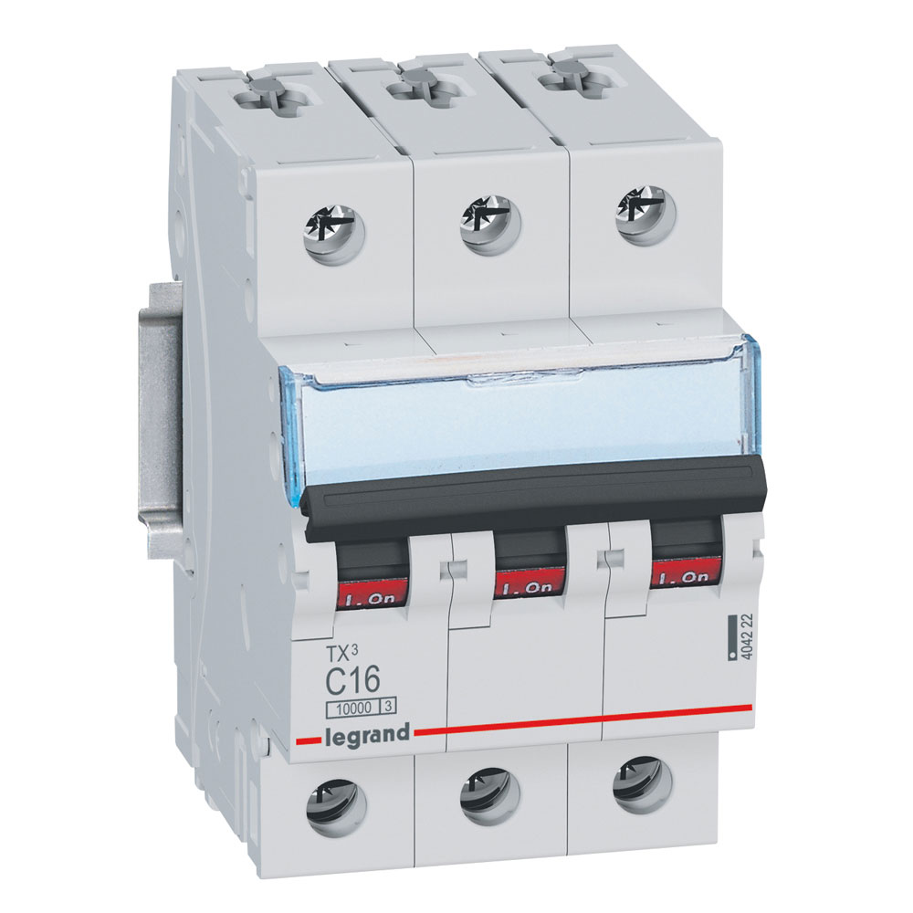 Legrand TX3 Leitungsschutzschalter C-Charakteristik / 16A / 3-polig / 10kA / 400VAC / 3TE