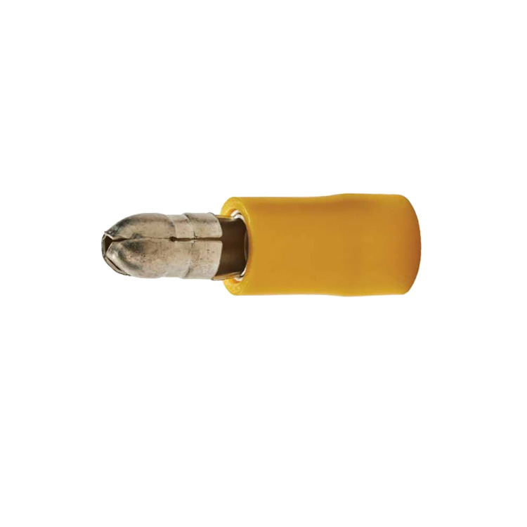 Rundstecker isoliert / 4,0-6,0 mm² / 5 mm / gelb / 100 Stück