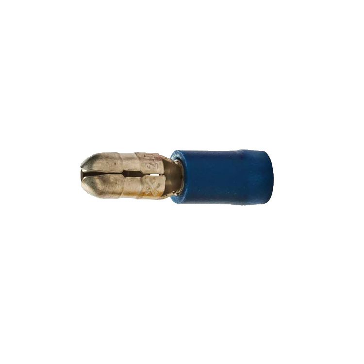 Rundstecker isoliert / 1,5-2,5 mm² / 5 mm / blau / 100 Stück