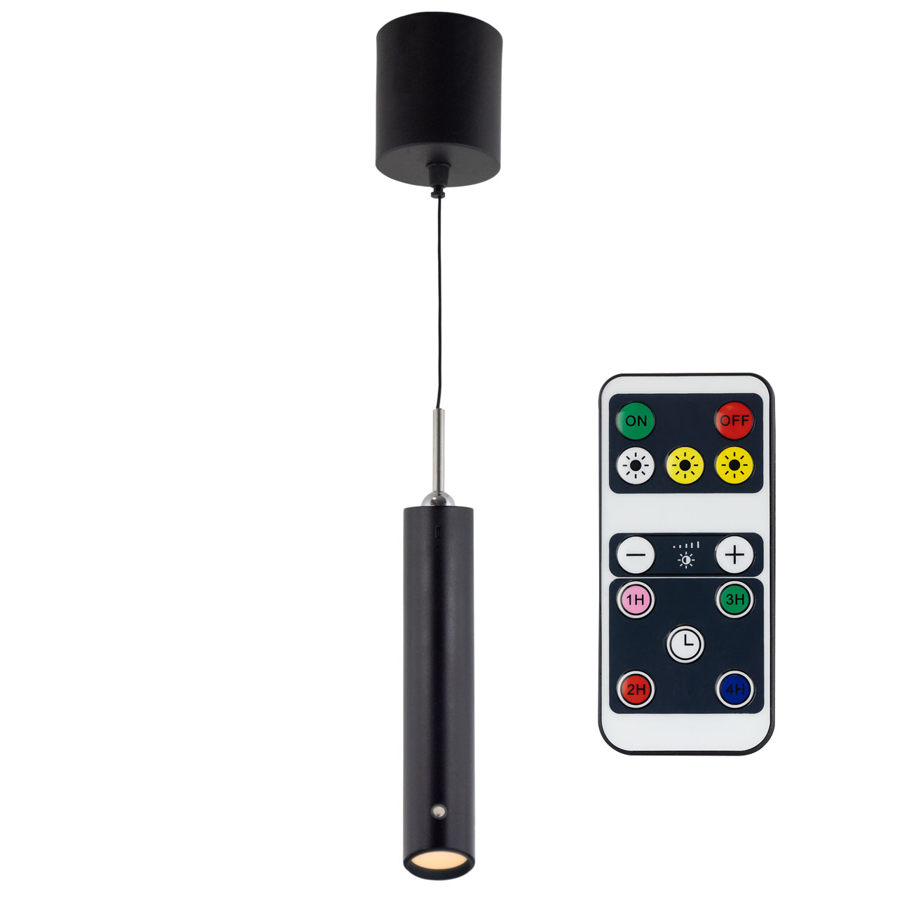 LED-Akku-Decken-Pendelleuchte matt-schwarz / 130lm / ausziehbar 37-163cm / IP20