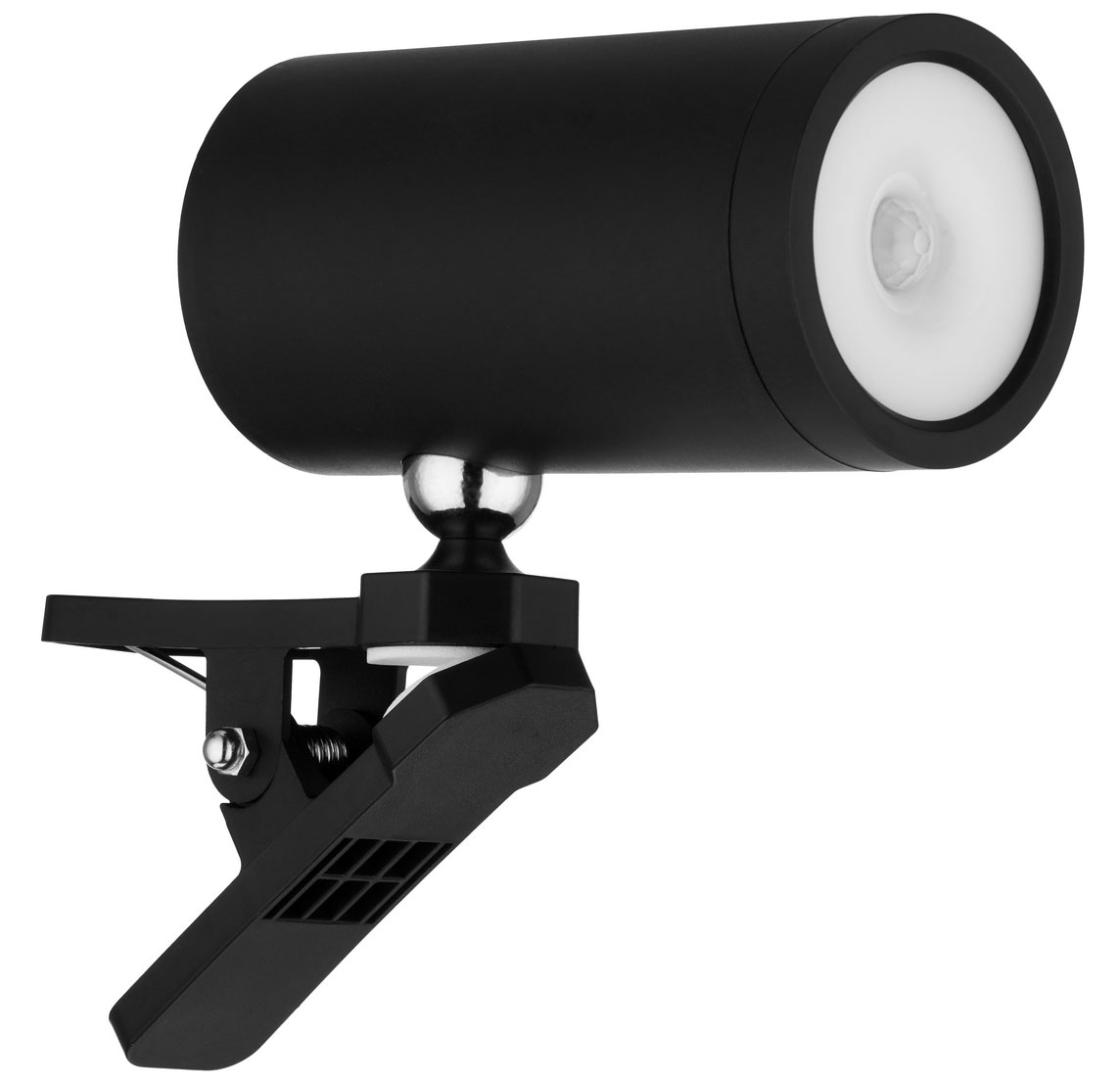 LED Akku Clip Leuchte mit Bewegungsmelder, Schalter, Klebepad und Clip-Befestigung / USB / IP54 / schwarz