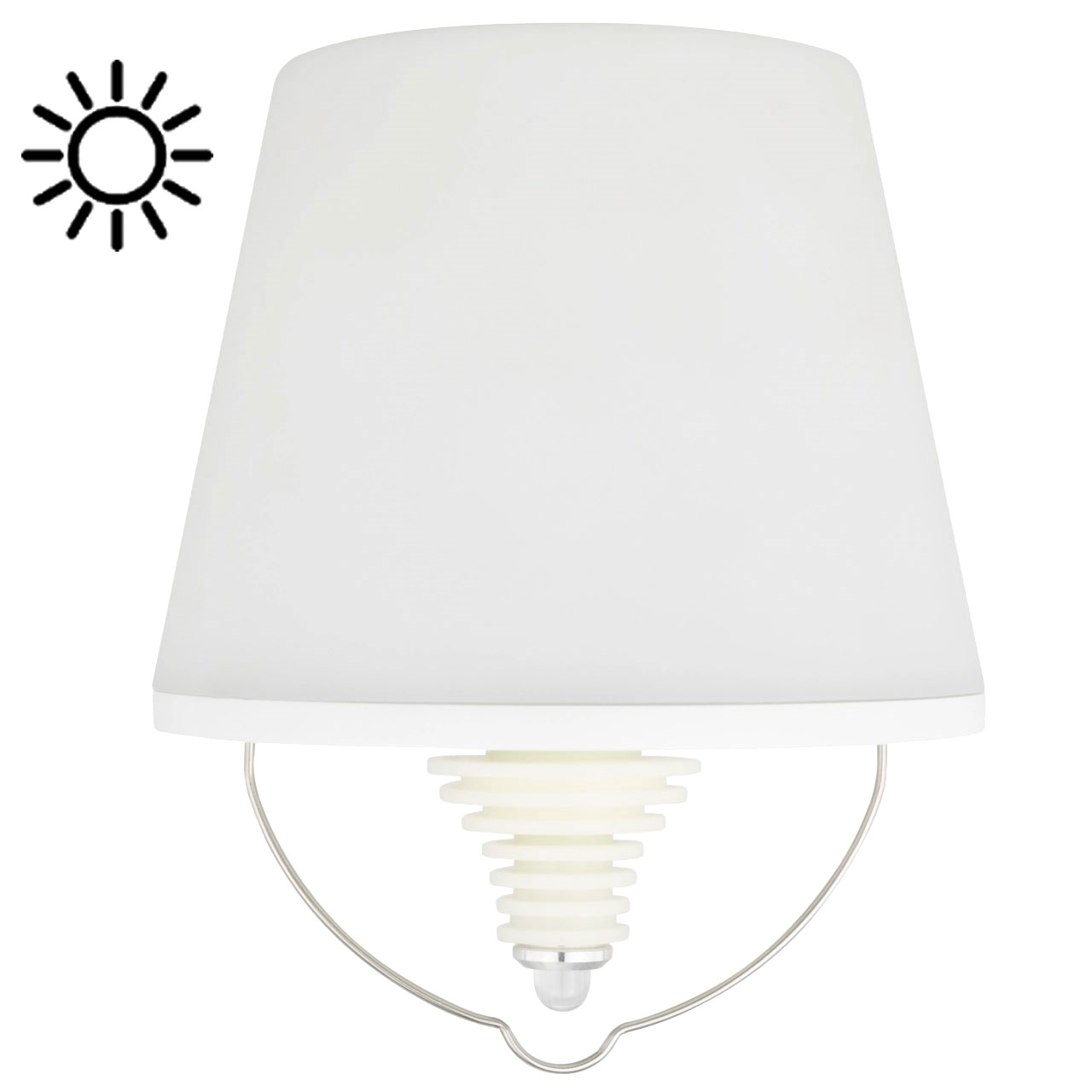 LED Akku Flaschenleuchte Lamprusco Solar weiß 130lm / 2 W / 3.000 K / mit Li-Ion-Akku & Solarpanel / USB-C Kabel / IP54