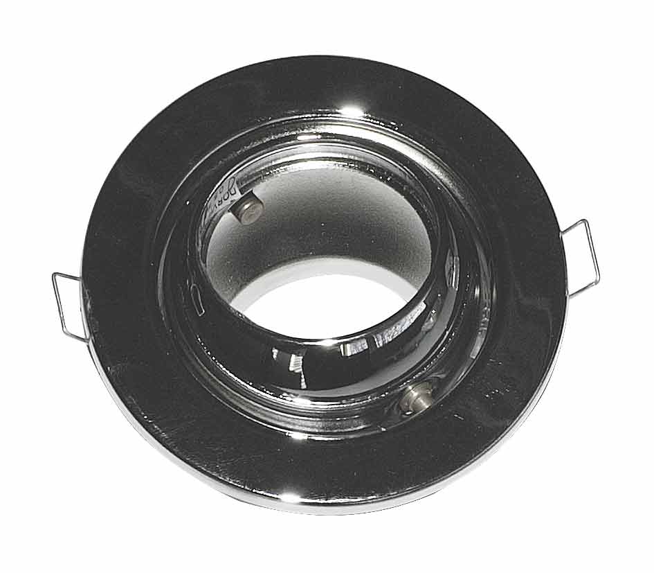 Cerchi Einbaustrahler Metall Chrom IP20 / inkl. GU5,3 Fassung mit 14cm Kabel / max. 50W / 12V / AußenØ 110 mm