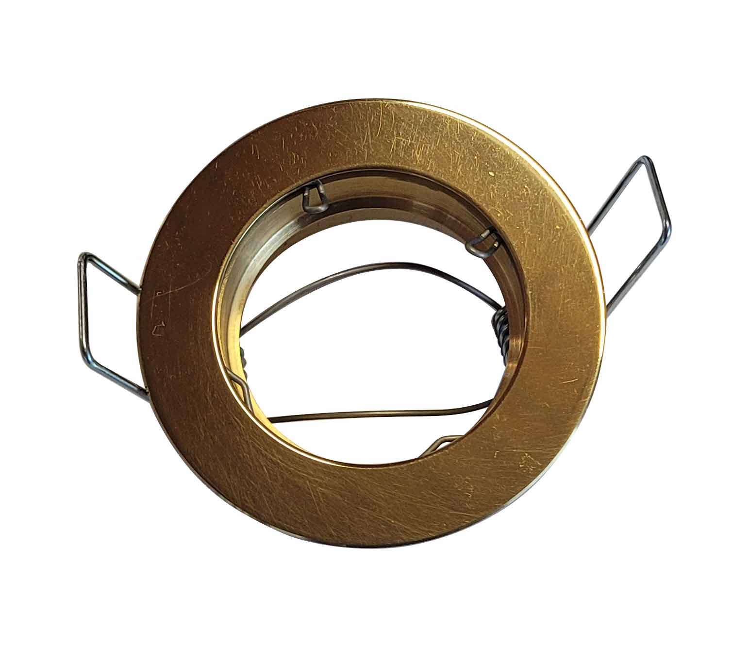 Halogen-Einbaustrahler Metall Messing / 12V / 35W / inkl. GU4 mit 15 cm Kabel / Außen-Ø 55 mm