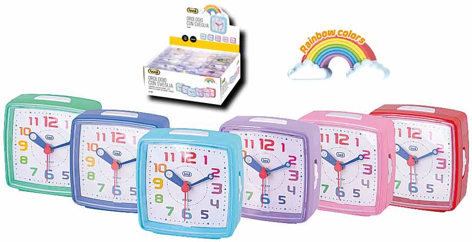 Quartz Wecker SL 3047 für 1xAA / Silent Mode / Rainbow Colors