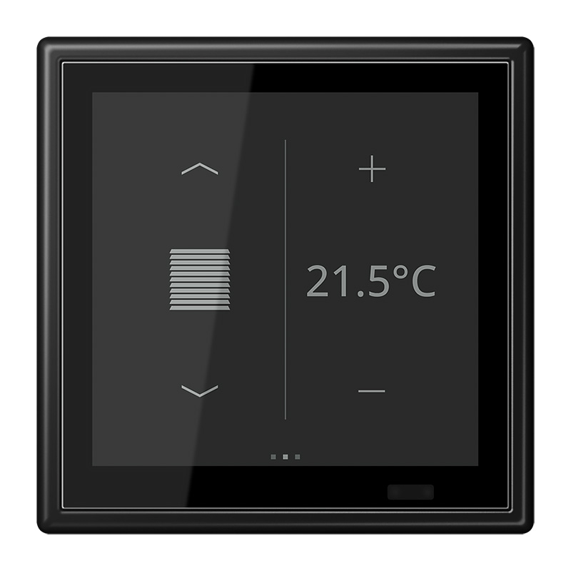 JUNG KNX Raumcontroller LS TOUCH mit Rahmen LS 990, Secure, graphitschwarz matt
