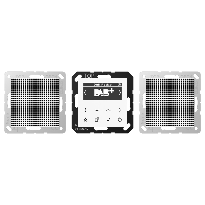 JUNG Smart Radio DAB+, Set Stereo, Serie A, alpinweiß