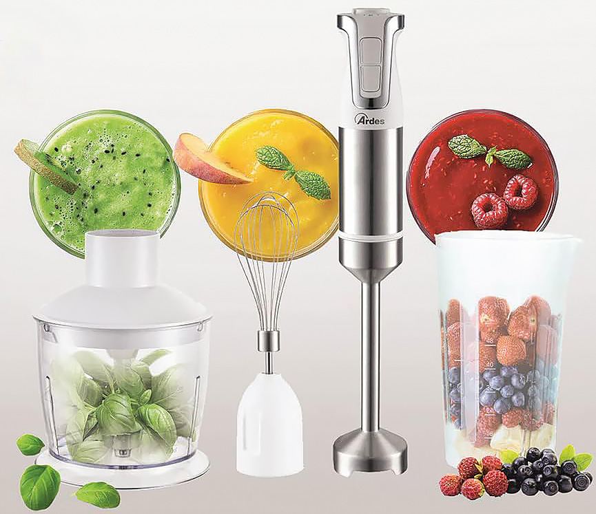 3-in-1 Stabmixer-Set TRINITY 1.000W / inkl. Zerkleinerer, Schneebesen und Behälter