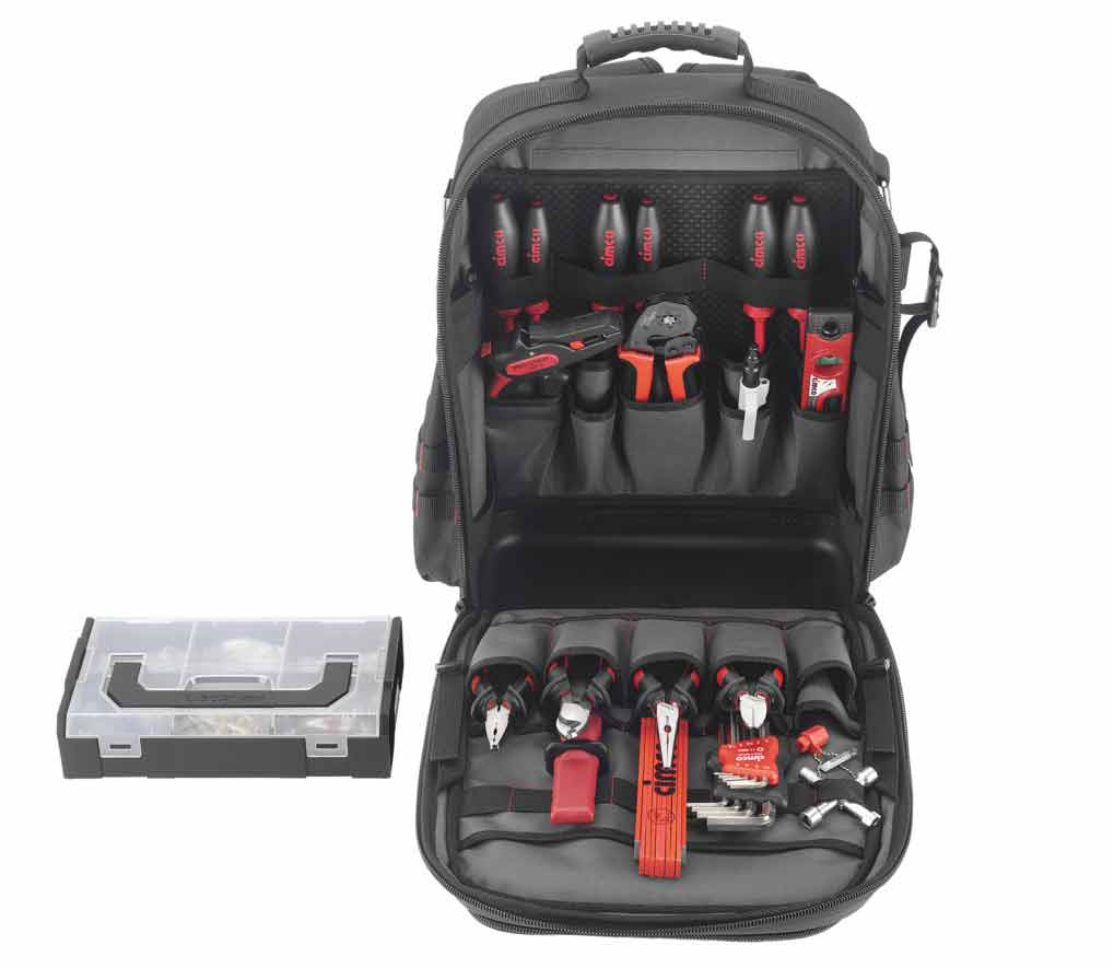 Cimco Werkzeug-Rucksack Ergo-XL30 electric, 24-teilig mit L-BOXX Mini / 30 l Volumen