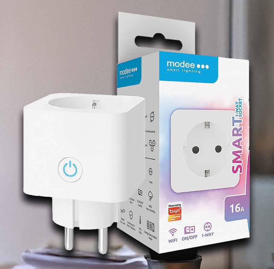 Smart Steckdose Wifi / 16A / mit Schalter und Energiezähler