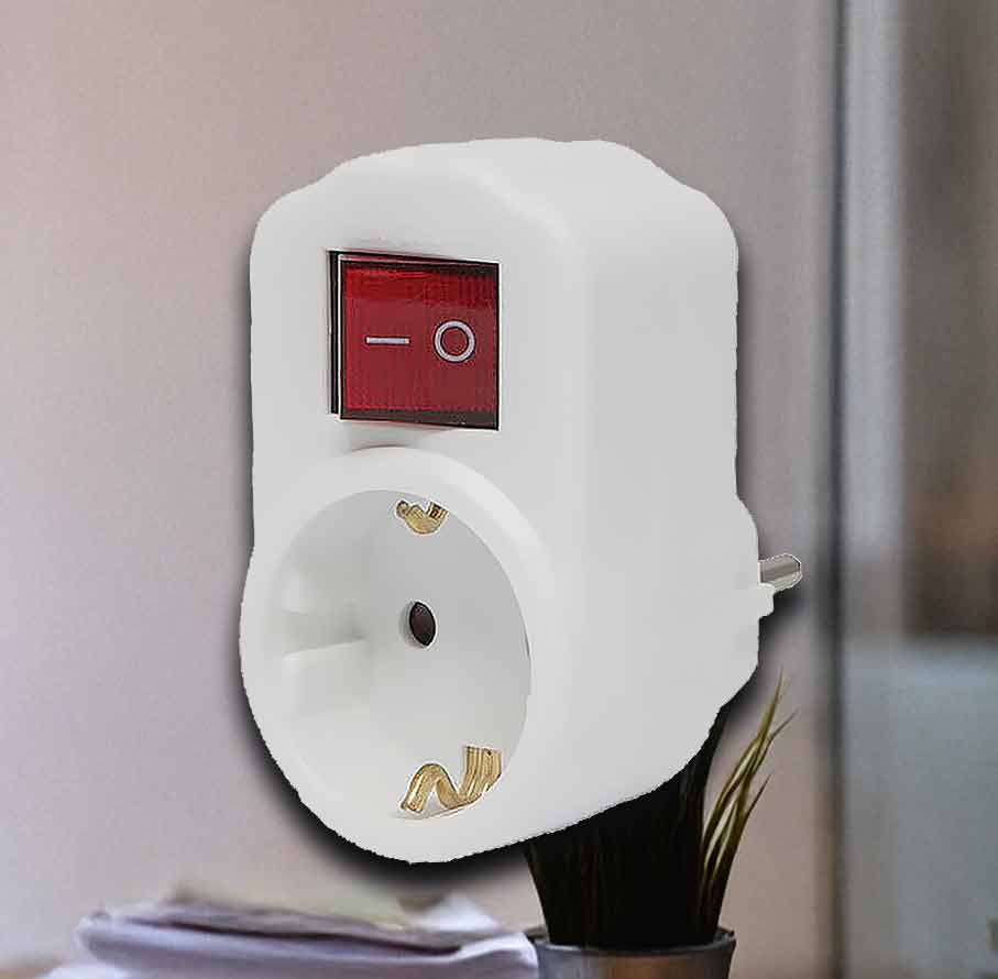 Zwischenstecker mit Schalter 16A / weiß
