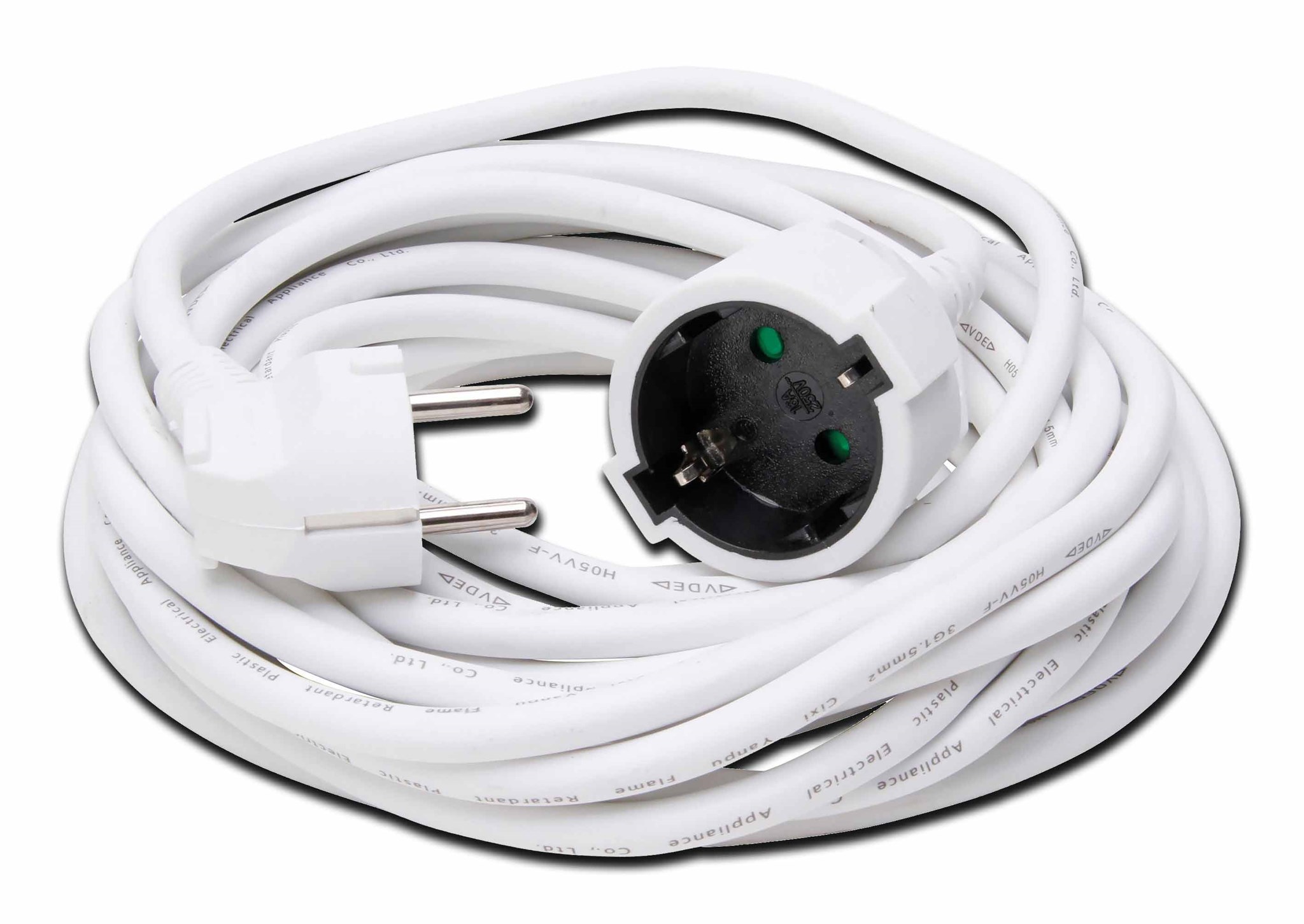 Verlängerung 3x1,5 / 10m / weiß / mit Schukostecker + Schukokupplung