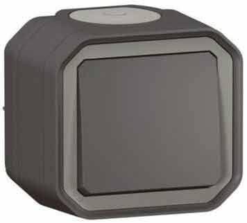 Legrand Plexo New FR-AP Wechselschalter 10AX, Steckklemmen (SL) / IP55 / IK08 / anthrazit