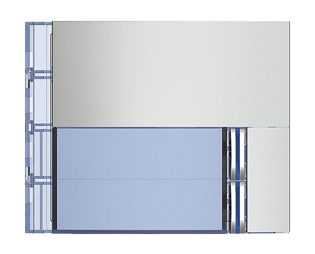 Bticino Frontblende für Ruftastmodul SFERA Aluminium mit 2 Ruftasten / Farbe Allmetal